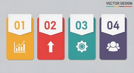 Infographic presentation with four steps for business