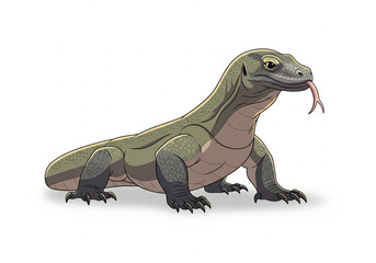 Obraz premium Komodo Dragon Isolated Image, Komodo Lizard Isolated Background Image, Indonesia Komodo Dragon, Carnivorous Animal Image.