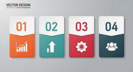 Infographic presentation with four steps for business