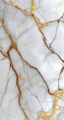 Elegant white marble texture with thin, gold veining, creating a luxurious and sophisticated look