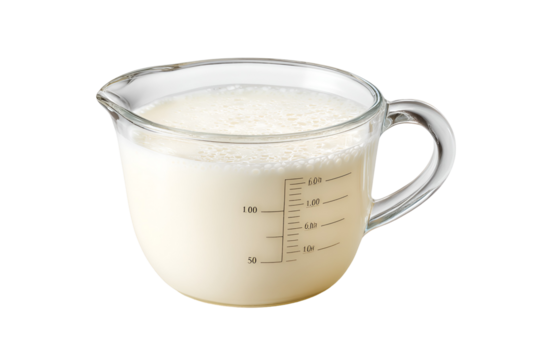 Milk in a glass measuring jug - Powered by Adobe