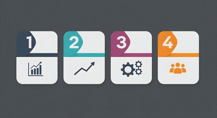 Infographic presentation with four steps for business