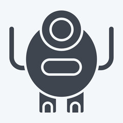 Icon Monster. related to Halloween symbol. glyph style. design editable