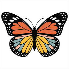 abstract watercolor boho butterfly vector art isolated white