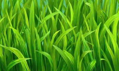 Close-up view of vibrant green grass blades (2)