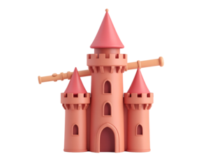 3D Cartoon Castle Illustration