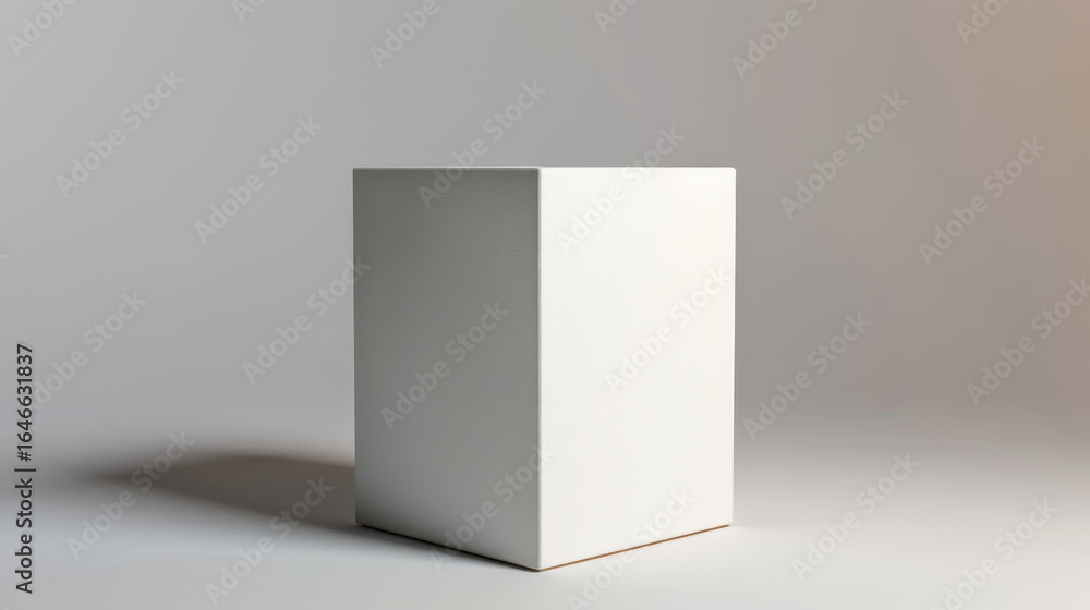 Poster minimalist cube product box with clean design, perfect for showcasing various items. simple structur
