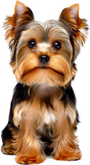 A cute and fluffy Yorkshire Terrier puppy with expressive eyes and a detailed coat, a perfect pet portrait.