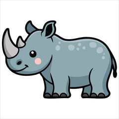 majestic rhinoceros wildlife vector art isolated white