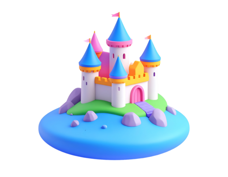 Colorful 3D Castle Illustration