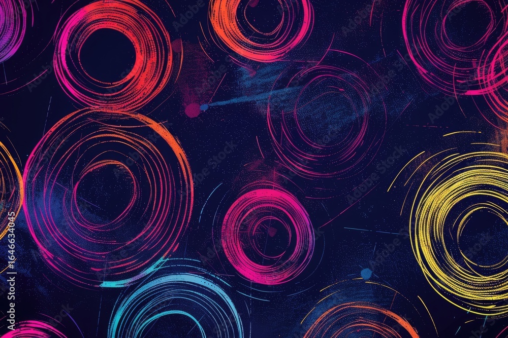 Aufkleber abstract flowing light waves in orange and purple tones. background image of circle glowing light wi
