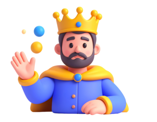 3D King Illustration Cartoon
