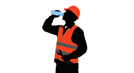 construction worker taking a hydration break illustrating importance of safety and wellbeing on the job site