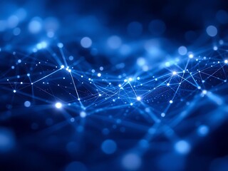 Blue network connection abstract background for technology science and innovation concept design 3d rendering on transparent background