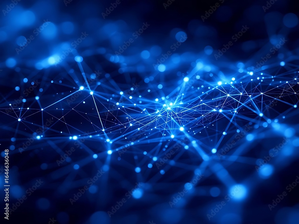 Poster abstract network technology background blue digital connection data science innovation future design