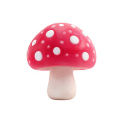 Small red mushroom with white polka dots isolated on transparent background