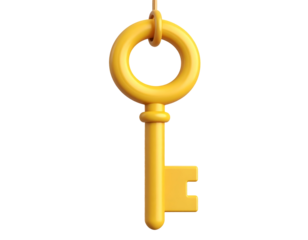 Golden Key 3D Render