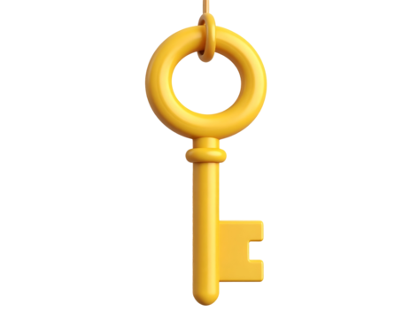 Golden Key 3D Render