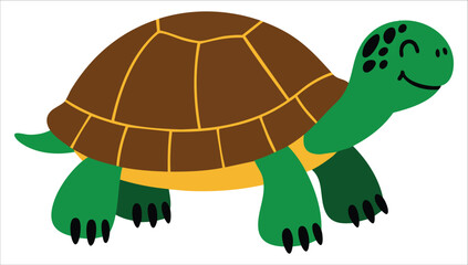 abstract cute turtle vector art isolated white