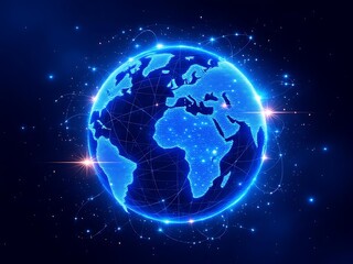 Fototapeta premium Global network connection digital world technology futuristic earth communication concept design on transparent background