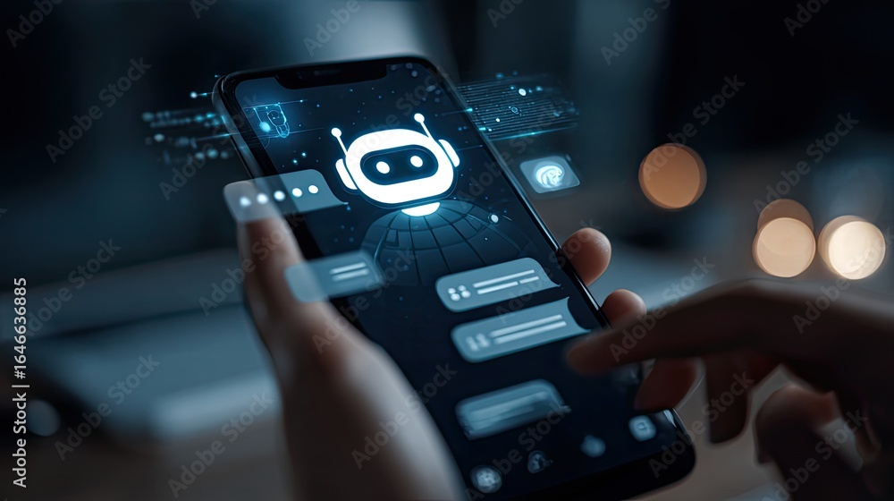 Poster engage with cutting-edge ai chatbots on your smartphone, unlocking dynamic conversational possibilit