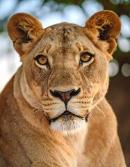 Fototapeta premium Lioness portrait in nature (1)