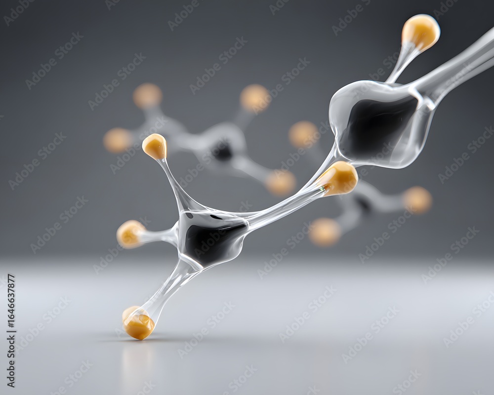 Aufkleber abstract neural network visualization with dots and lines, futuristic ai theme, stock photo clean st