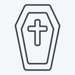 Icon Coffin. related to Halloween symbol. line style. design editable