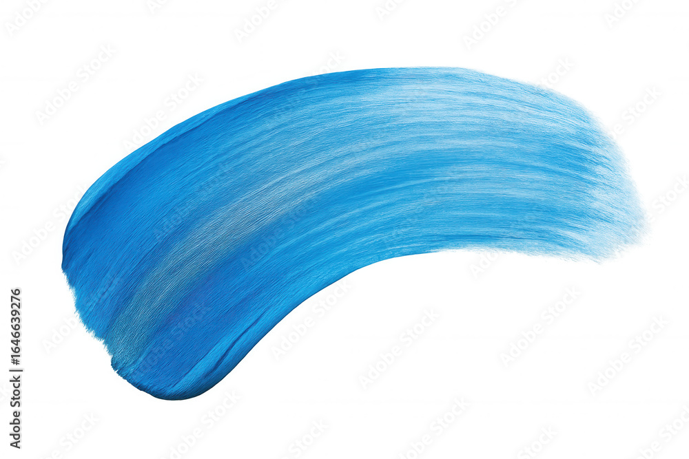Poster dynamic brushstroke of light blue paint creating a textured, artistic element on a transparent backg