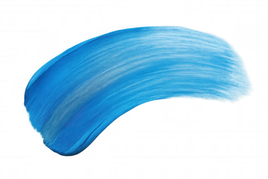 Dynamic brushstroke of light blue paint creating a textured, artistic element on a transparent background, ideal for design projects