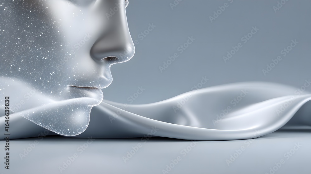 Poster artificial intelligence concept, futuristic data visualization on transparent holographic screens, s