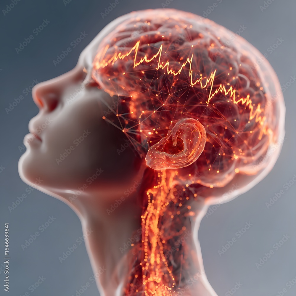 Poster artificial intelligence concept, futuristic data visualization on transparent holographic screens, s