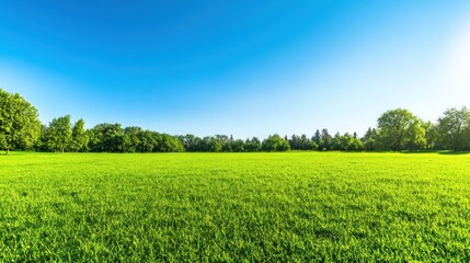 Obraz premium Serene Green Meadow Under a Summer Sky