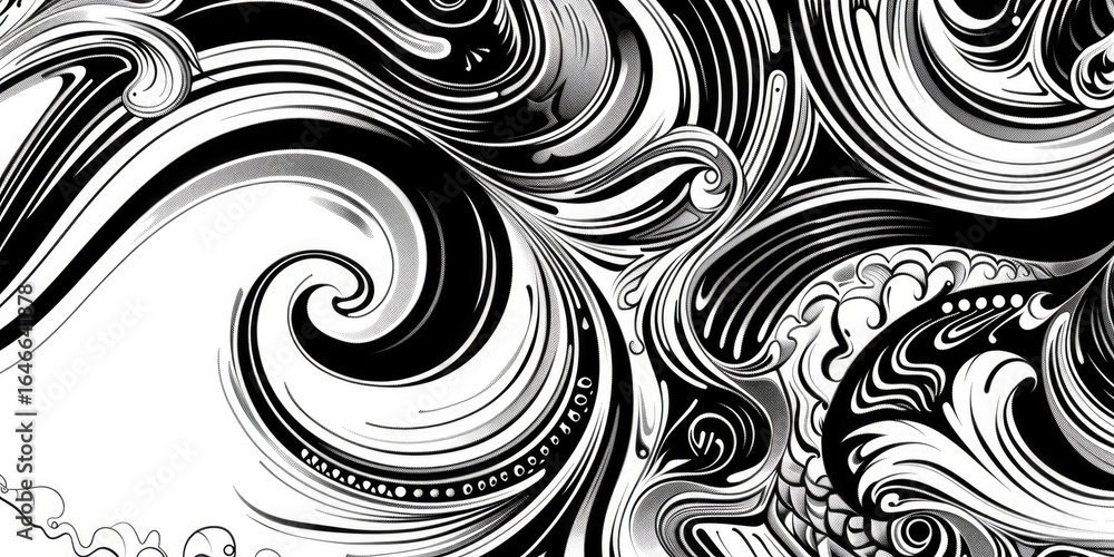 Poster abstract monochrome color design flow express energetic texture. seamless surface of nature pattern 