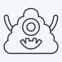 Icon Monster 2. related to Halloween symbol. line style. design editable