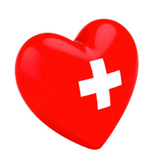 Obraz premium heart with Switzerland flag with transparent background PNG and JPEG image