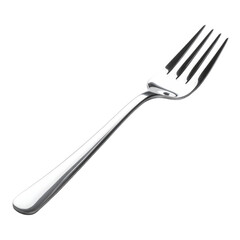 Stainless Steel Fork Isolated On White Background: A close-up studio shot of a stainless steel fork against a clean background. Its sleek design reflects sophistication, perfect for culinary imagery.