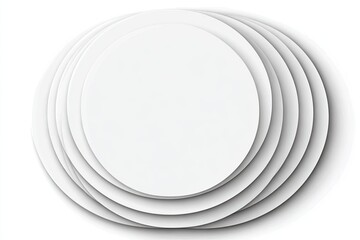 Obraz premium Stacked circles, layered white forms