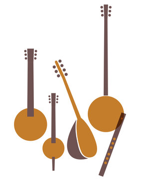 Traditional Turkish Musical Instruments Set 