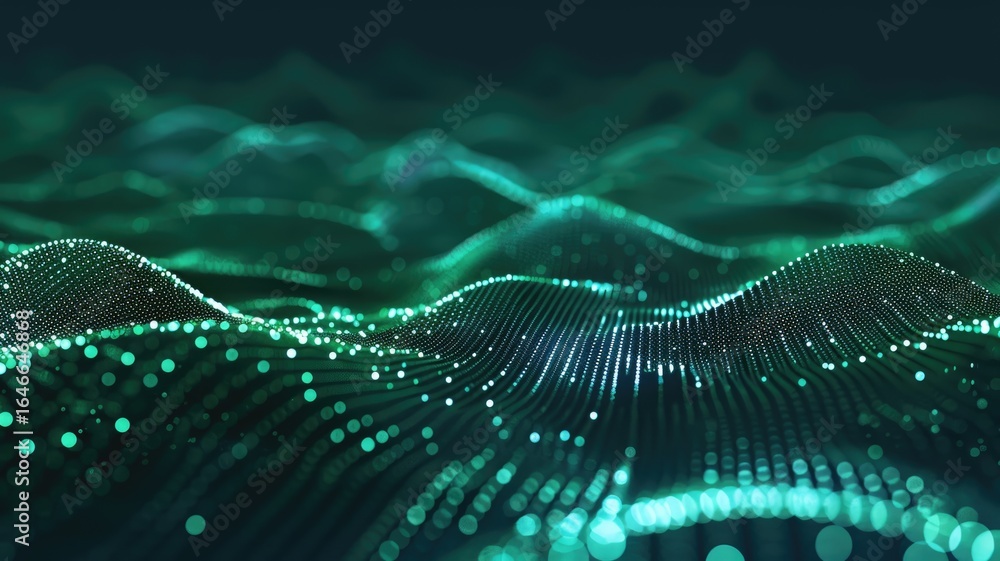 Poster abstract glowing vibrant color network connections on a dark background. abstract image of energetic
