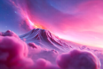 Fiery exoplanet with cosmic dust clouds in galaxy for astronomy and scifi concepts