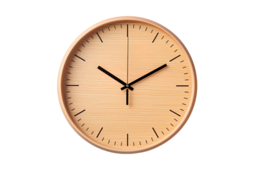 Minimalist Wooden Wall Clock with Black Hands