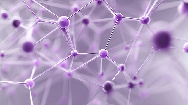 Dynamic purple molecular structure representing science, innovation, and cutting-edge technology for research, healthcare, and future advancements