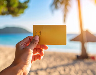 クレジットカードを持つ手