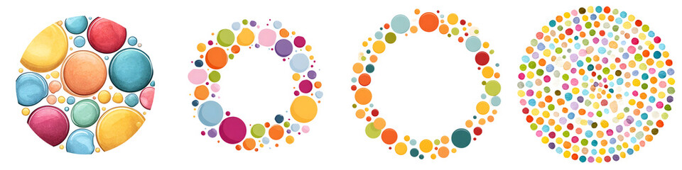 Colorful Dots Circle Set: Abstract Backgrounds for Design and Illustration