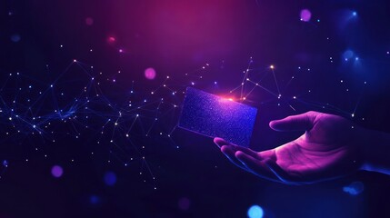 Hand holding digital credit card