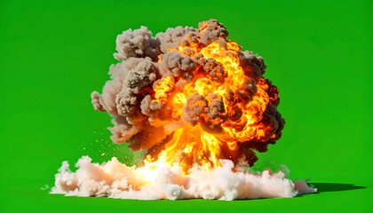 Fiery Explosion with Green Screen.