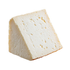 A single thin, square slice of panela cheese, front-facing view, extremely realistic, ultra photorealistic, pure white color.