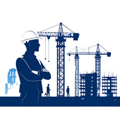 Construction Laborer Vector Silhouette Set Hardworking Worker Poses