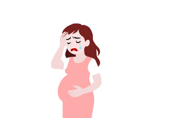 Pregnant Woman Feeling Sleepy All Day. The woman on the background she look very tire and want to sleep. 
